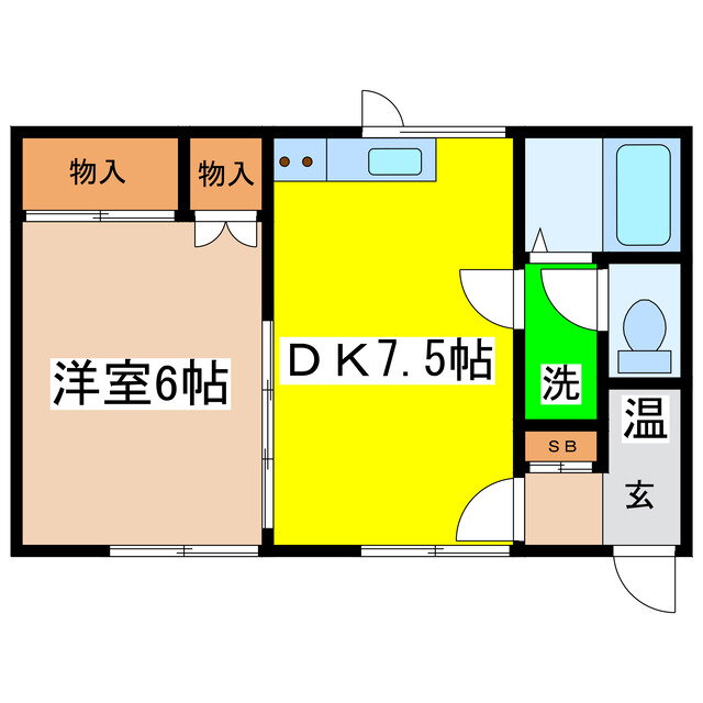 北海道釧路市鳥取北１０ 1DK アパート 賃貸物件詳細
