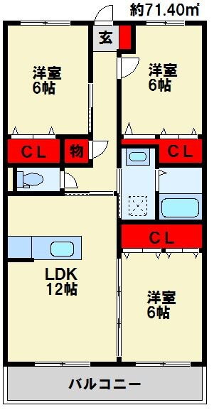 リシェス楠橋 3階 3LDK 賃貸物件詳細