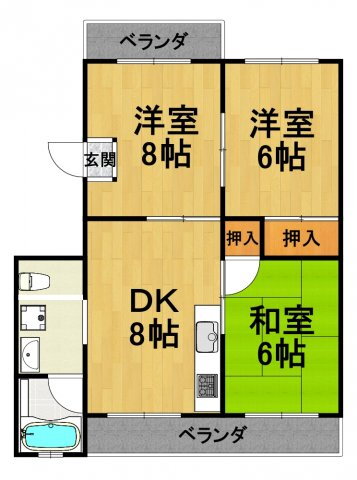 兵庫県尼崎市南武庫之荘８ 武庫之荘駅 3DK マンション 賃貸物件詳細