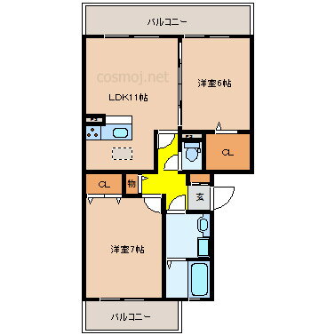 大阪府八尾市植松町２ 八尾駅 2LDK アパート 賃貸物件詳細