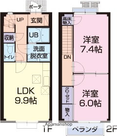 滋賀県近江八幡市北之庄町 近江八幡駅 2LDK 一戸建て 賃貸物件詳細
