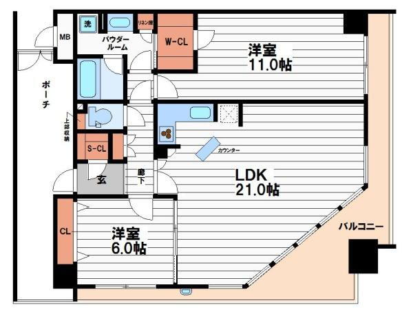 大阪府大阪市中央区高津２ 日本橋駅 2LDK マンション 賃貸物件詳細