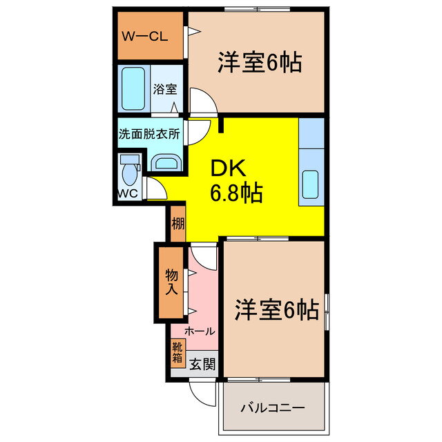 佐賀県佐賀市兵庫北６ 佐賀駅 2DK アパート 賃貸物件詳細