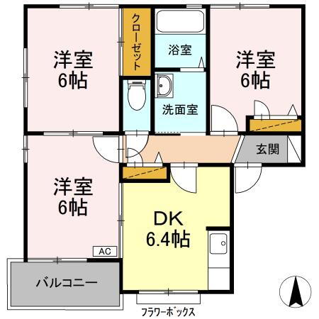 福島県郡山市町東１ 郡山駅 3DK アパート 賃貸物件詳細