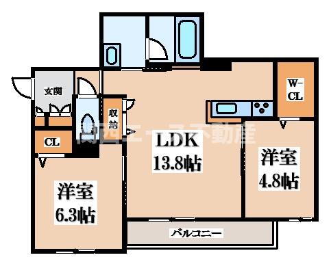 ルボヌールヤエ 3階 2LDK 賃貸物件詳細