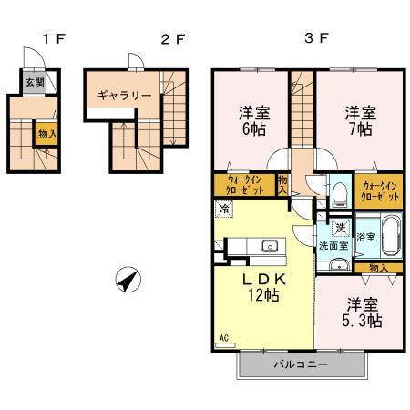 セジュール城東 3階 3LDK 賃貸物件詳細