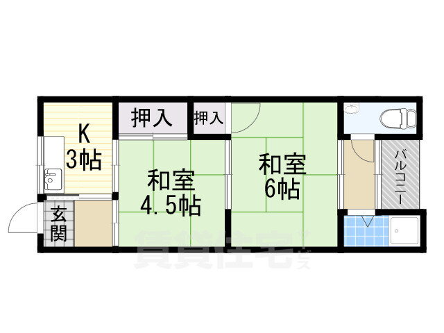 大阪府茨木市上中条２ 茨木市駅 2K アパート 賃貸物件詳細