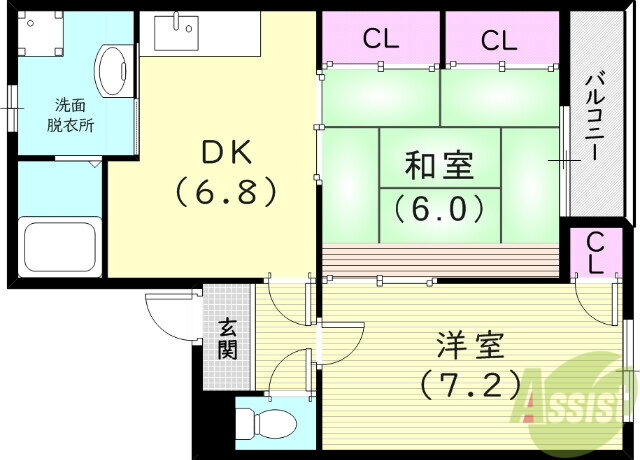 兵庫県西宮市里中町１ 鳴尾・武庫川女子大前駅 2DK マンション 賃貸物件詳細