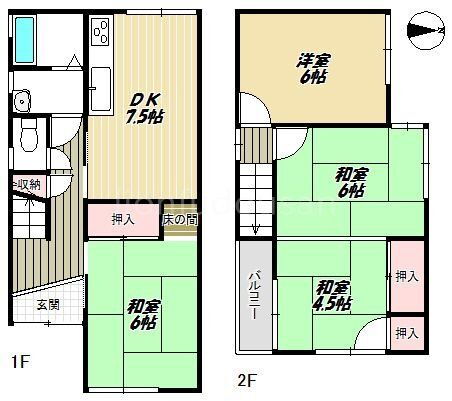 奈良県大和郡山市城北町 九条駅 4DK 一戸建て 賃貸物件詳細