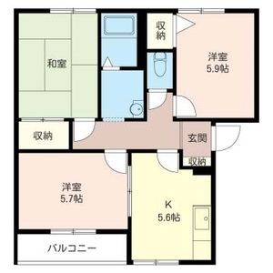 タウンヒル松葉Ｇ 2階 2LDK 賃貸物件詳細