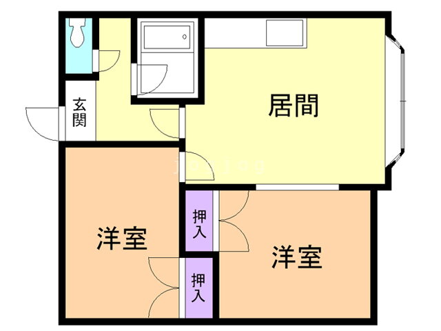 北海道苫小牧市音羽町２ 2LDK アパート 賃貸物件詳細