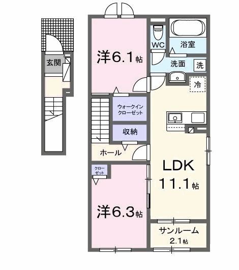 岐阜県各務原市鵜沼西町１ 鵜沼宿駅 2LDK アパート 賃貸物件詳細