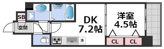 Ｇｉｏｉａ　Ｎａｍｂａ 10階 1DK 賃貸物件詳細