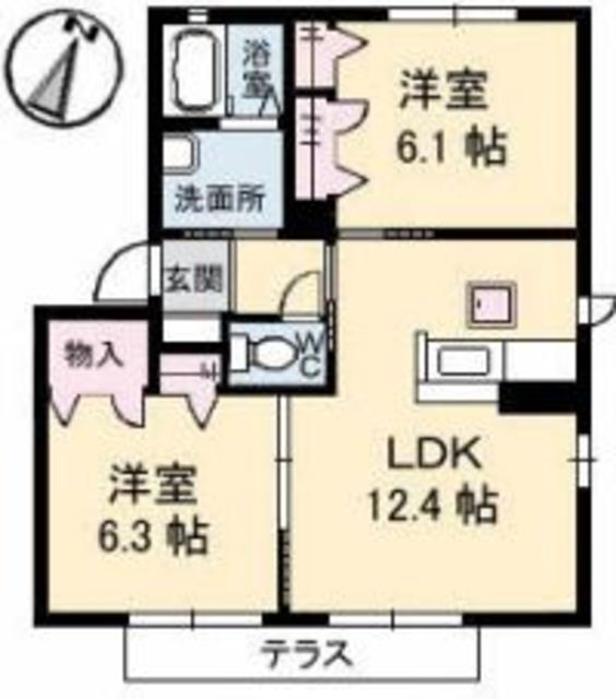 岡山県倉敷市福田町古新田 弥生駅 2LDK アパート 賃貸物件詳細