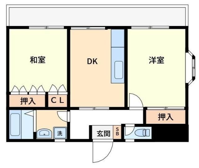 シャネル聖蹟 2階 2DK 賃貸物件詳細