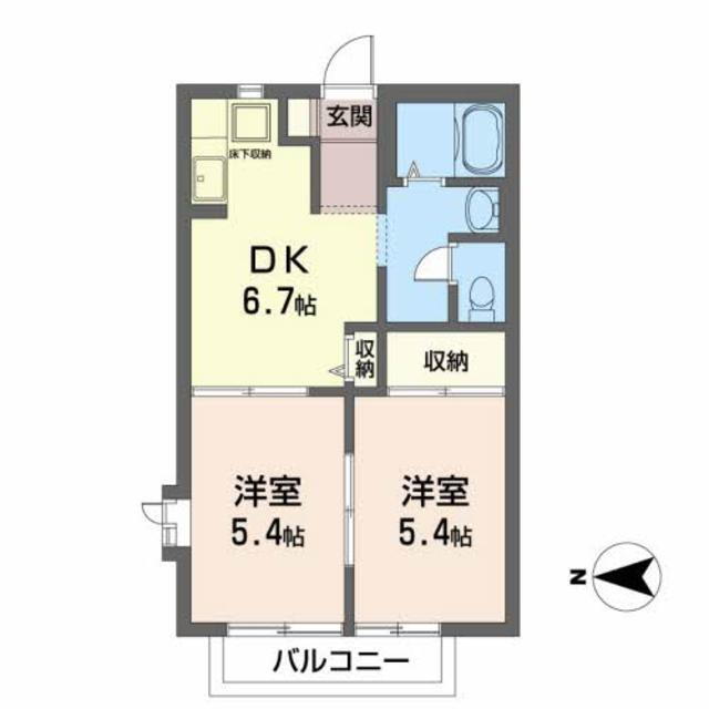 ハイムエスポワールＢ 1階 2DK 賃貸物件詳細