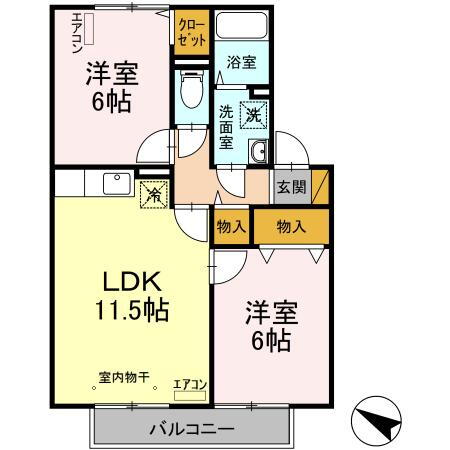 千葉県市原市姉崎西３ 姉ケ崎駅 2LDK アパート 賃貸物件詳細
