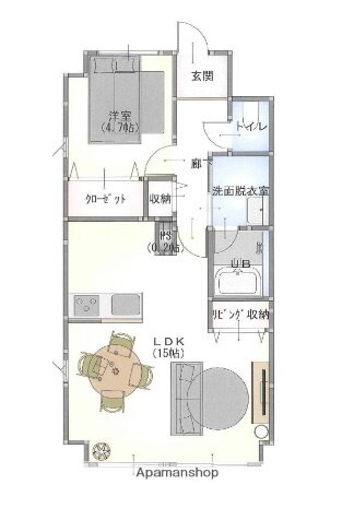 シャトー日東Ｃ 2階 1LDK 賃貸物件詳細