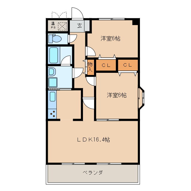 ヒルサイド露越 5階 2LDK 賃貸物件詳細