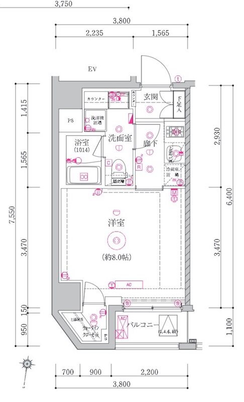 東京都江東区新大橋２ 森下駅 1K マンション 賃貸物件詳細