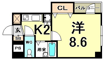 カーサ神戸下山手 9階 1K 賃貸物件詳細