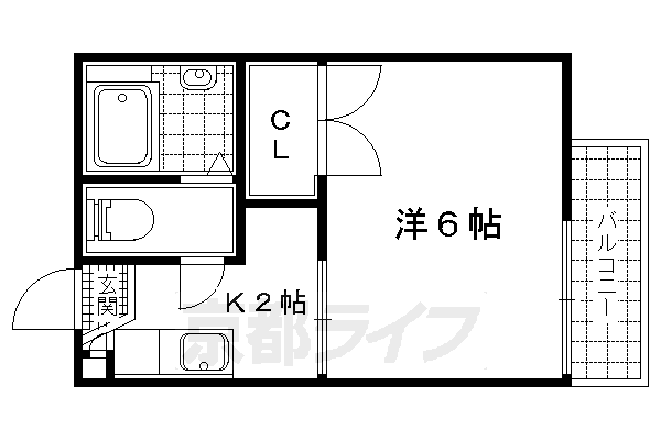 京都府京都市山科区北花山大峰町 御陵駅 1K アパート 賃貸物件詳細