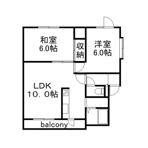 北海道札幌市白石区中央二条６ 白石駅 2LDK アパート 賃貸物件詳細