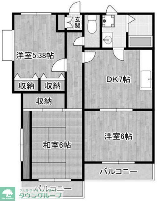 ビラ・ハクベリー 1階 3DK 賃貸物件詳細