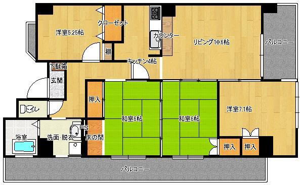 山口県下関市唐戸町 下関駅 4LDK マンション 賃貸物件詳細