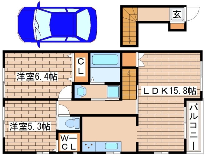 兵庫県明石市大久保町福田３ 大久保駅 2LDK アパート 賃貸物件詳細