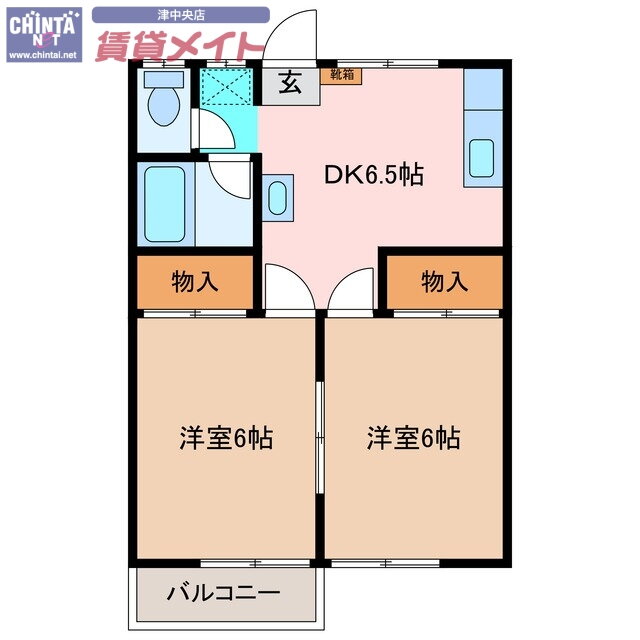 三重県津市河芸町中別保 豊津上野駅 2DK アパート 賃貸物件詳細