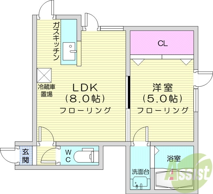 北海道札幌市北区北二十七条西６ 北２４条駅 1LDK アパート 賃貸物件詳細