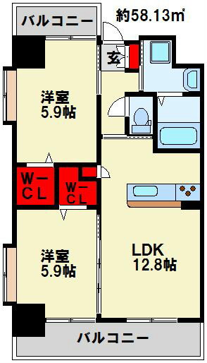 福岡県北九州市小倉北区三萩野１ 香春口三萩野駅 2LDK マンション 賃貸物件詳細