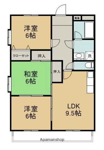 ハピネス２１ 3階 3LDK 賃貸物件詳細