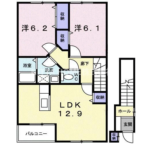 ガルテン　ヒューゲルＩ 2階 2LDK 賃貸物件詳細