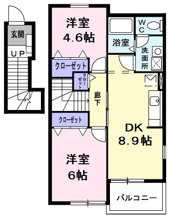 東京都あきる野市草花 福生駅 2DK アパート 賃貸物件詳細