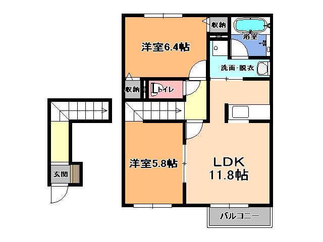 栃木県宇都宮市簗瀬４ 宇都宮駅 2LDK アパート 賃貸物件詳細
