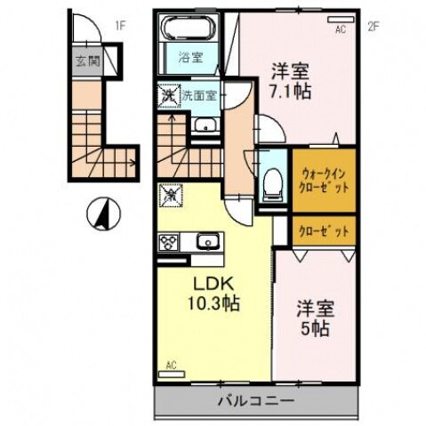 ルミエール香久山 2階 2LDK 賃貸物件詳細