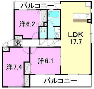 愛媛県松山市保免上１ 市坪駅 3LDK マンション 賃貸物件詳細