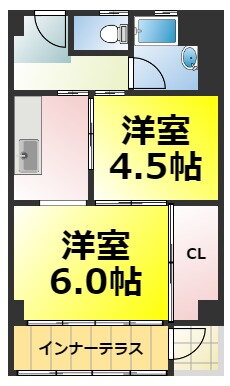 大阪府大阪市西区南堀江４ 西長堀駅 2K マンション 賃貸物件詳細