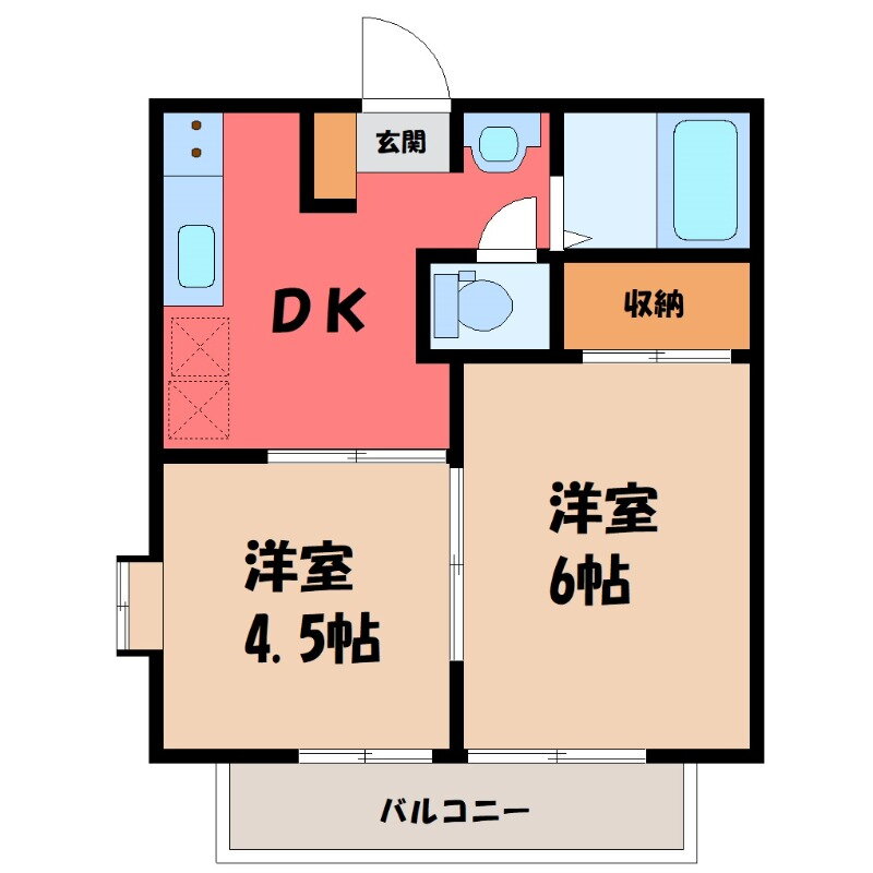 群馬県伊勢崎市境百々東 境町駅 2DK アパート 賃貸物件詳細