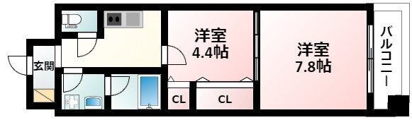 大阪府吹田市広芝町 江坂駅 2K マンション 賃貸物件詳細
