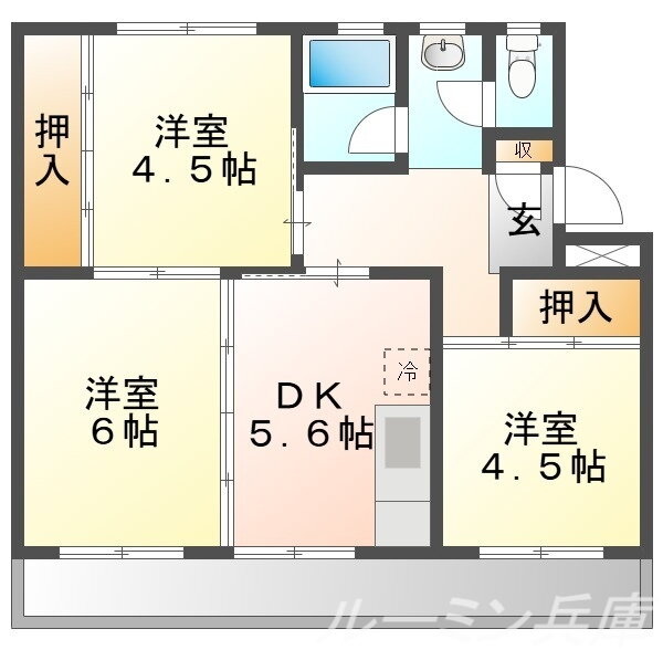 兵庫県三木市志染町西自由が丘２ 志染駅 3DK マンション 賃貸物件詳細