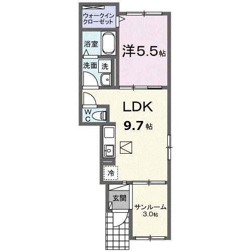 山口県下関市松屋東町２ 小月駅 1LDK アパート 賃貸物件詳細