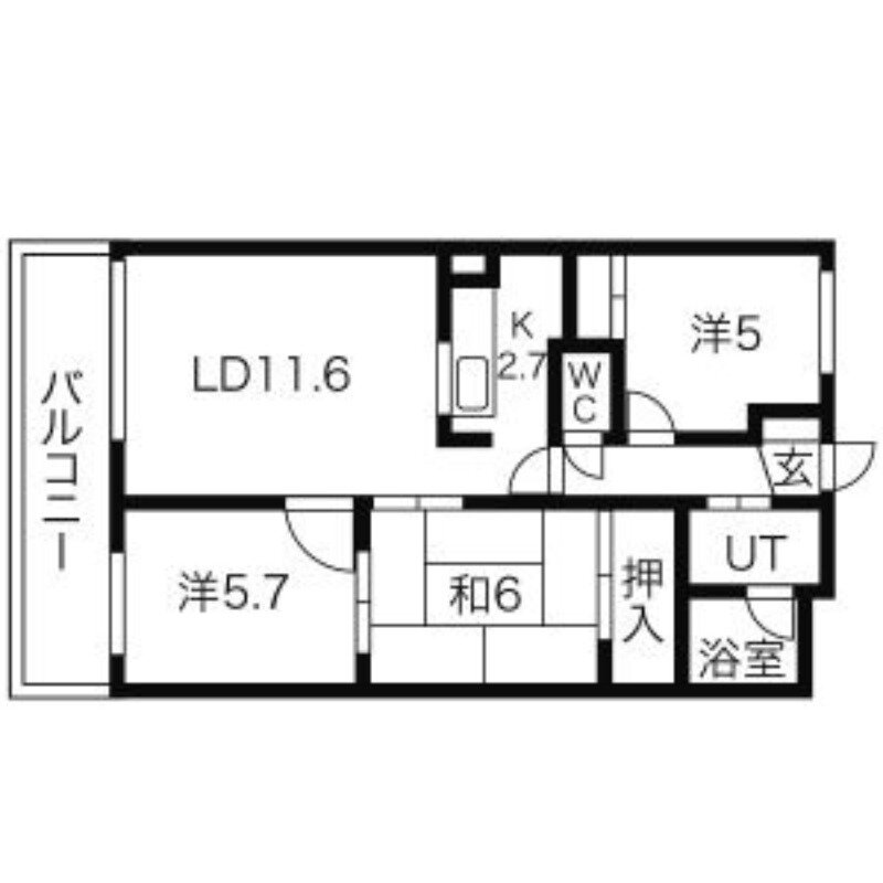 サントアリオ・デ大谷地 1階 3LDK 賃貸物件詳細