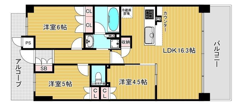 兵庫県神戸市中央区中山手通３ 県庁前駅 3LDK マンション 賃貸物件詳細