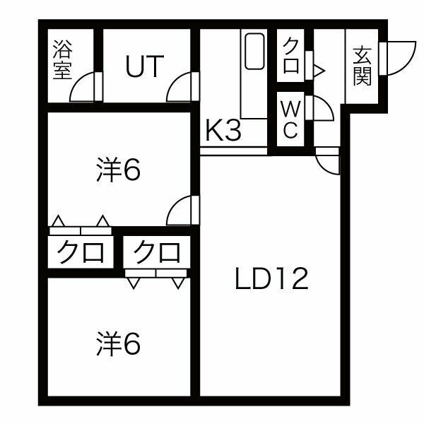 北海道恵庭市恵み野北６ 恵み野駅 2LDK アパート 賃貸物件詳細