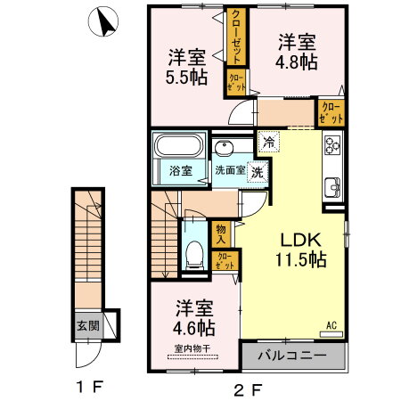 岡山県倉敷市水島相生町 弥生駅 3LDK アパート 賃貸物件詳細