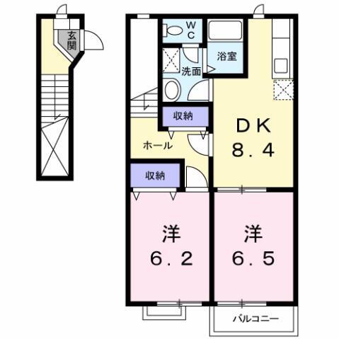 高知県高知市仁井田 宝永町駅 2DK アパート 賃貸物件詳細