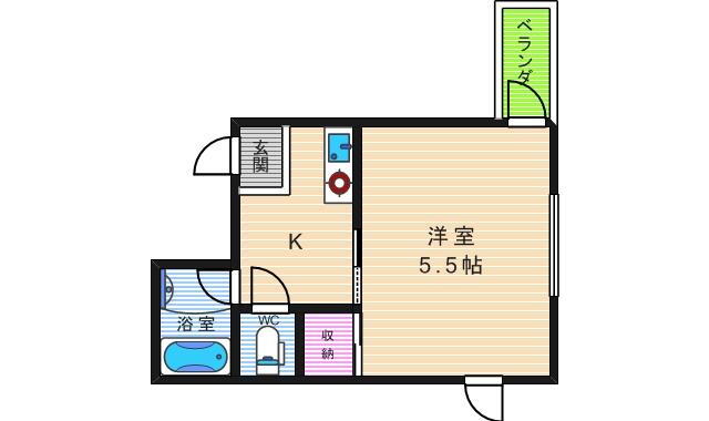 フレール西田辺 8階 1K 賃貸物件詳細